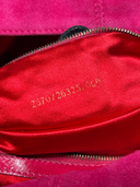 Fendi Vintage Hot Pink Suede Baguette Bag with Glitter FF Buckle - Serial Number Stamp