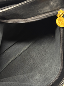Gianni Versace Vintage Black Leather Medusa Medallion Top Handle Bag - Interior
