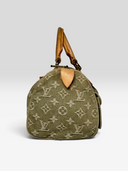 Louis Vuitton Vintage Khaki Monogram Denim Neo Speedy Bag - Side Profile 1