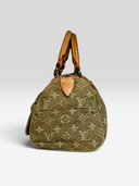 Louis Vuitton Vintage Khaki Monogram Denim Neo Speedy Bag - Side Profile 2