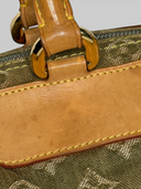 Louis Vuitton Vintage Khaki Monogram Denim Neo Speedy Bag - Handle Attachment Hardware Detail