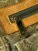 Louis Vuitton Vintage Khaki Monogram Denim Neo Speedy Bag - Zipper Pull Detail