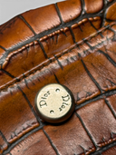 Christian Dior by John Galliano 2005 Brown Crocodile-Embossed Leather Detective Bag - Snap Hardware Detail