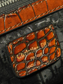 Christian Dior by John Galliano 2005 Brown Crocodile-Embossed Leather Detective Bag - Interior Brand Patch