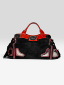 Gucci by Frida Giannini SS 2007 Black Suede Race Bamboo Tassel Top Handle Bag - Front
