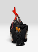 Gucci by Frida Giannini SS 2007 Black Suede Race Bamboo Tassel Top Handle Bag - Side Profile 1