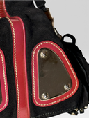 Gucci by Frida Giannini SS 2007 Black Suede Race Bamboo Tassel Top Handle Bag - Metal Corner Plate Detail 1