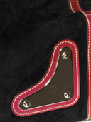 Gucci by Frida Giannini SS 2007 Black Suede Race Bamboo Tassel Top Handle Bag - Metal Corner Plate Detail 2