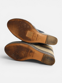 Balenciaga Canvas & Leather Cut-Out Espadrille Wedge Sandals