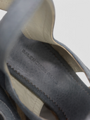 Balenciaga Canvas & Leather Cut-Out Espadrille Wedge Sandals