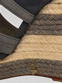 Balenciaga Canvas & Leather Cut-Out Espadrille Wedge Sandals
