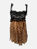 Dolce & Gabbana Leopard Print Lace Babydoll Camisole Top - Front
