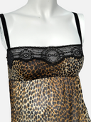 D&G Dolce & Gabbana Leopard Print Lace Camisole Top - Lace & Logo Detail