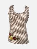 Christian Dior by John Galliano S/S 2005 Diorissimo Floral Embroidered Trotter Tank Top - Front