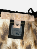 Roberto Cavalli Leopard Print Rhinestone Logo V-Neck Top - Brand Size & Authenticity Tag