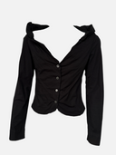 Vivienne Westwood Anglomania Black Hooded Blouse - Front