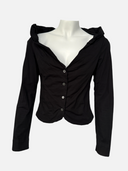 Vivienne Westwood Anglomania Black Hooded Blouse - Front on Mannequin