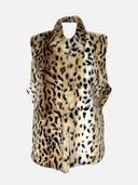 Ci Sono by Cavalini Leopard Print Faux Fur Vest - Front