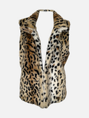 Ci Sono by Cavalini Leopard Print Faux Fur Vest - Open Front