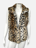 Ci Sono by Cavalini Leopard Print Faux Fur Vest - Front on Mannequin
