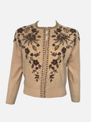 Vintage 1950s–60s Hand-Beaded Lambswool Angora Cardigan - Front