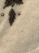 Vintage 1950s–60s Hand-Beaded Lambswool Angora Cardigan - Condition Detail 1