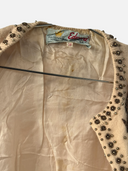 Vintage 1950s–60s Hand-Beaded Lambswool Angora Cardigan - Interior & Brand Tag