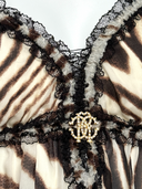 Roberto Cavalli Zebra Print Silk Lace Camisole Top - Lace & Zebra Print Detail