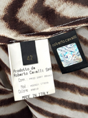 Roberto Cavalli Zebra Print Silk Lace Camisole Top - Composition Tag