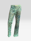 Roberto Cavalli Vintage 2001 Turquoise Psychedelic Beaded Sequin Jeans - Front