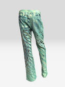 Roberto Cavalli Vintage 2001 Turquoise Psychedelic Beaded Sequin Jeans - Back