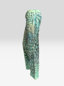 Roberto Cavalli Vintage 2001 Turquoise Psychedelic Beaded Sequin Jeans - Side Profile