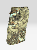 Roberto Cavalli Vintage Green Feather & Animal Print Belted Pencil Skirt - Back