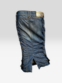 Just Cavalli Vintage Side-Buckle Washed Denim Midi Pencil Skirt - Back