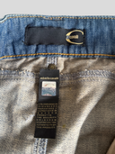 Just Cavalli Vintage Side-Buckle Washed Denim Midi Pencil Skirt - Interior Brand & Authenticity Tag