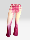 Roberto Cavalli Angels pink ombré airbrush low-rise flared jeans, front view