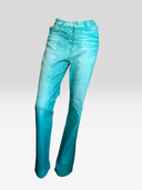 Roberto Cavalli turquoise python-print low-rise flared jeans, front view