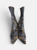 Casadei Vintage Jewel Denim Print Ankle Boots