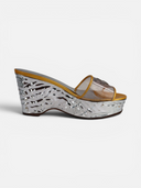 Chanel PVC CC Chrome Platform Wedge Mules