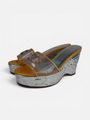 Chanel PVC CC Chrome Platform Wedge Mules