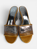 Chanel PVC CC Chrome Platform Wedge Mules