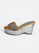 Chanel PVC CC Chrome Platform Wedge Mules