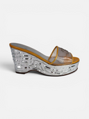 Chanel PVC CC Chrome Platform Wedge Mules