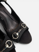 Dior Logo Canvas Slingback Platform Heels