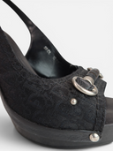 Dior Logo Canvas Slingback Platform Heels