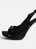 Dior Logo Canvas Slingback Platform Heels