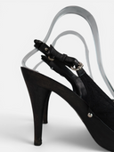 Dior Logo Canvas Slingback Platform Heels