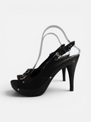Dior Logo Canvas Slingback Platform Heels