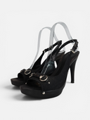 Dior Logo Canvas Slingback Platform Heels