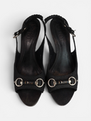 Dior Logo Canvas Slingback Platform Heels